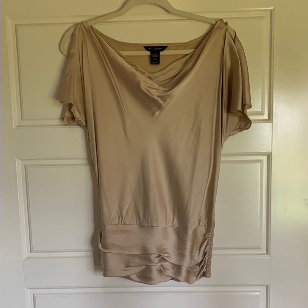 New York & Company Cream Blouse Top